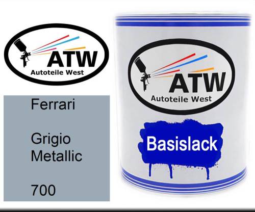 Ferrari, Grigio Metallic, 700: 1L Lackdose, von ATW Autoteile West.